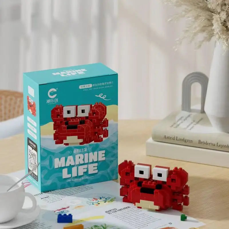 Cancrejo 3D de Micro Bloques. Constrúyelo Pieza a Pieza