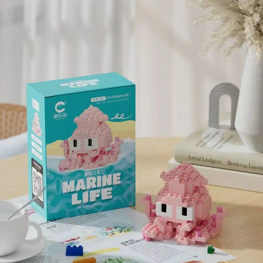 Calamar 3D de Micro Bloques. Constrúyelo Pieza a Pieza