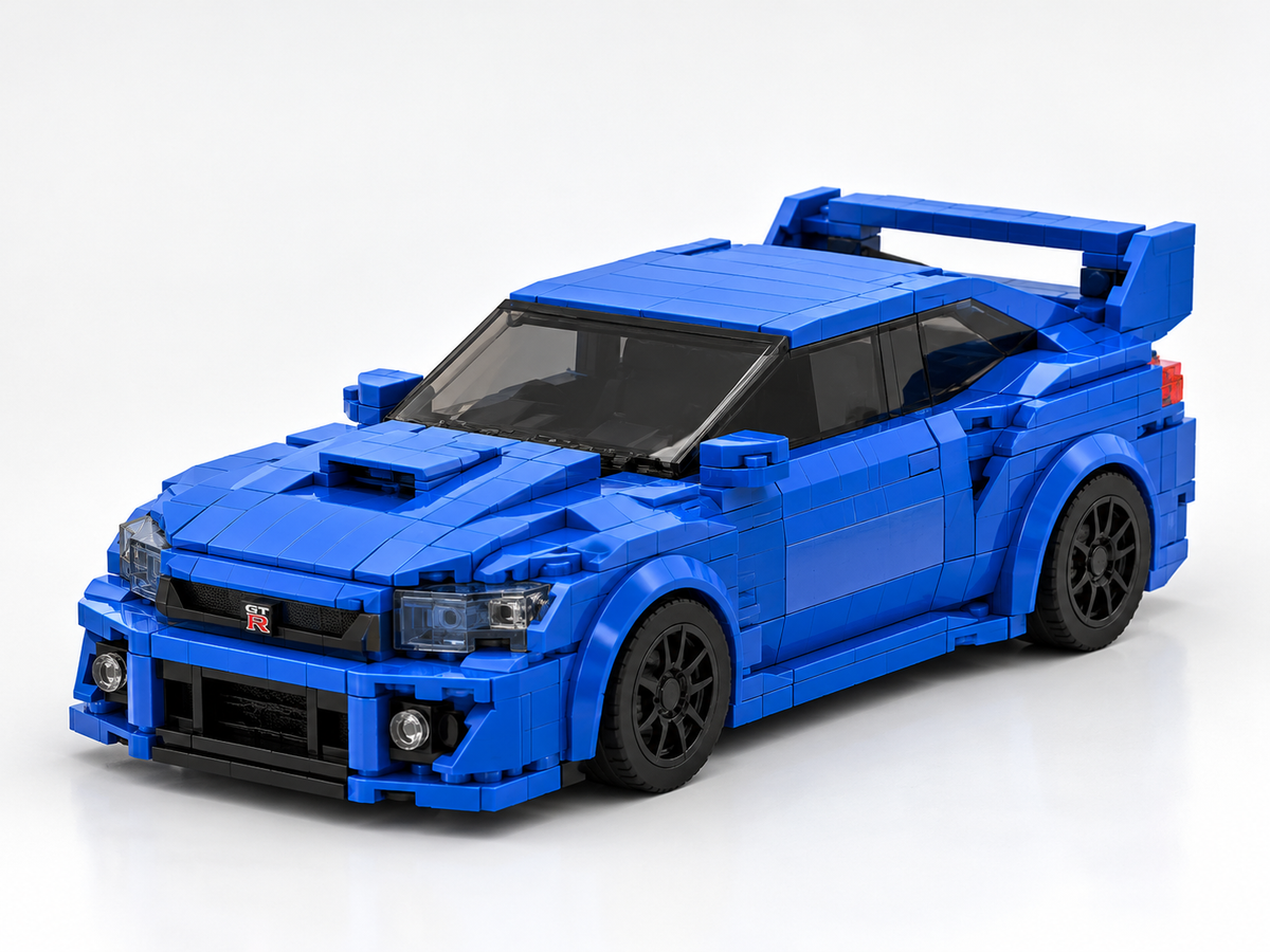Coche Deportivo Azul 3D para Montar Pieza a Pieza