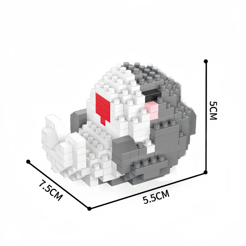 Pack de colección de los 12 Animales Marinos 3D de Micro Bloques. Constrúyelos Pieza a Pieza