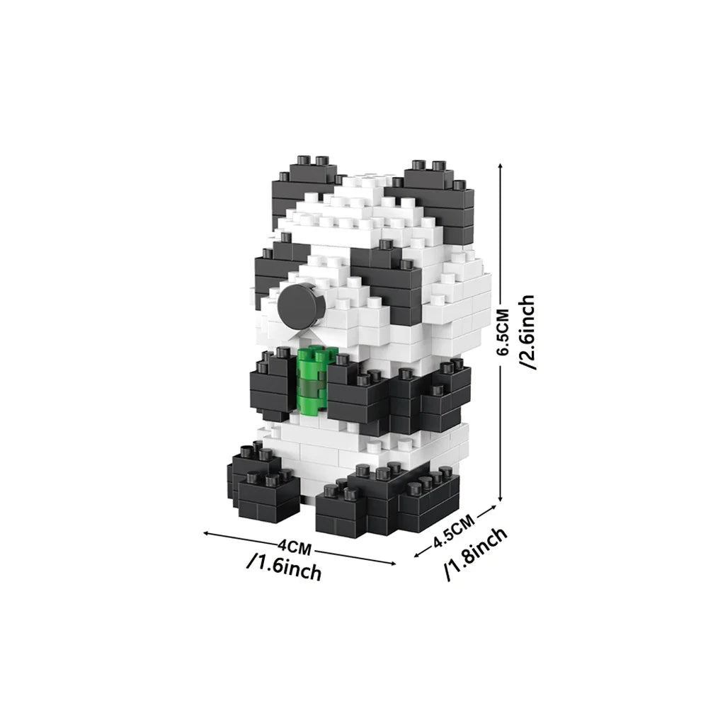 Mini Panda 3D de Micro Bloques. Constrúyelo Pieza a Pieza