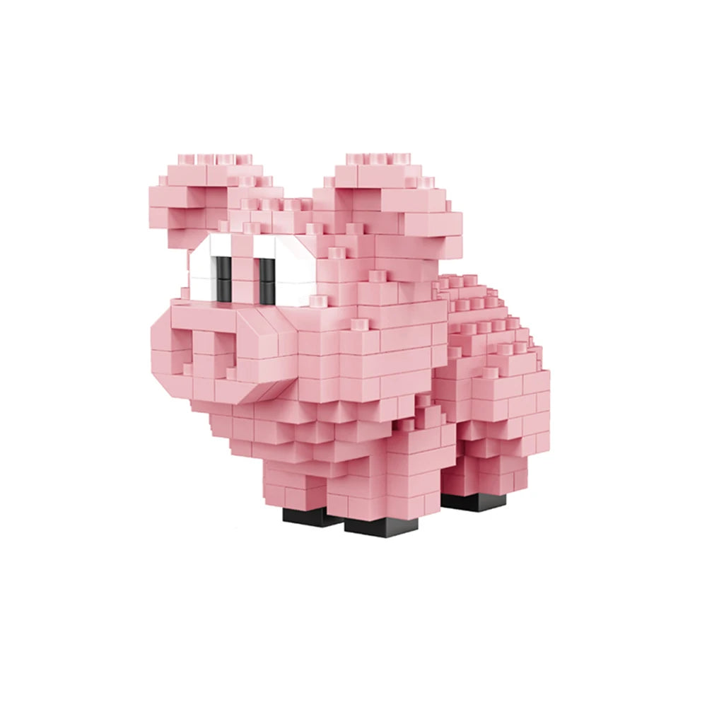 Cerdito 3D de Micro Bloques. Constrúyelo Pieza a Pieza