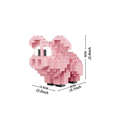 Cerdito 3D de Micro Bloques. Constrúyelo Pieza a Pieza